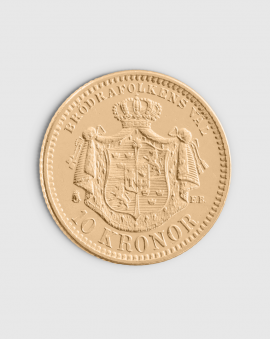 4,03 gram Svensk 10 kronor Oscar II Guldmynt